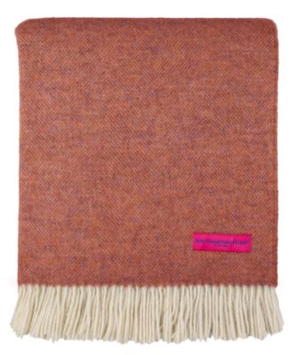Shetland Lambswool Herringbone Throw, 55" x 72"