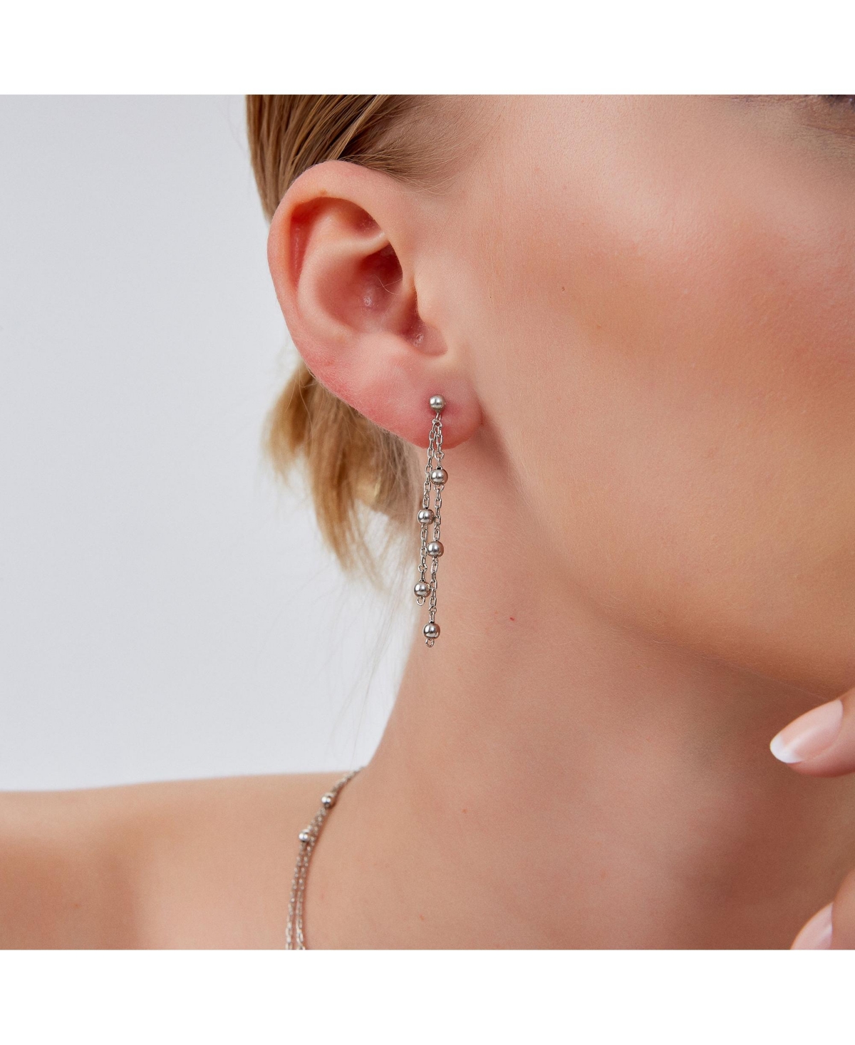 Spero London Women's Dorica Sterling Silver Multi Bead Drop Earring