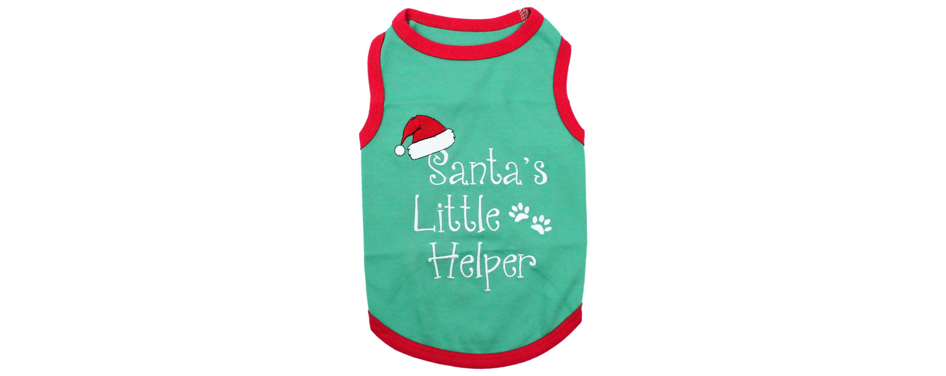 Parisian Pet Santa's Little Helper Holiday Dog T-Shirt
