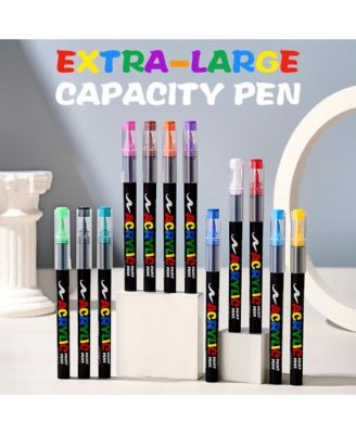 24 Colors Acrylic Paint Markers Direct Liquid Soft-Tip Drawing Pens for Drawing Pen on Paper, Wood, Canvas