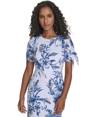 Women's Crewneck Short-Sleeve Sheath Dress