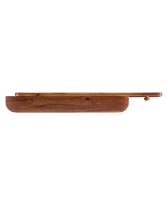 36" Acacia Wood Calais Wall Shelf with Hook