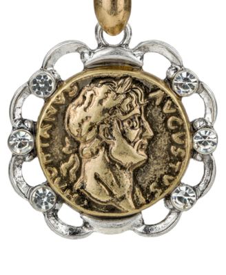 Gold Plated Coin Drop Earrings