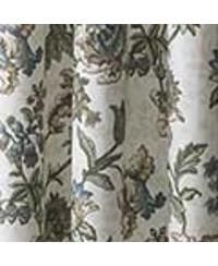 Madison Floral Design Printed Natural Ground 3" Rod Pocket 56" x 63" Tailored Panel Pair Blue