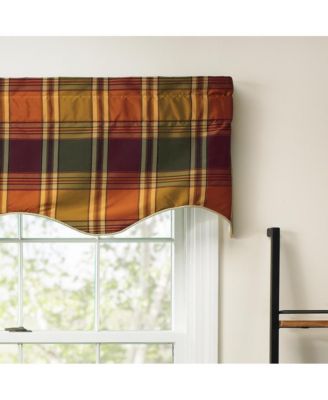 Boroughs Plaid Duchess 3" Rod Pocket Filler Valances for Windows 50" x 15" Plum