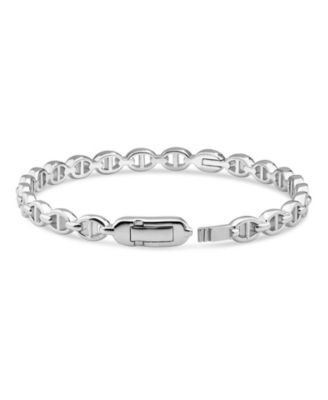 Mariner Anchor Bangle Bracelet in Rhodium Plated Sterling , Size
