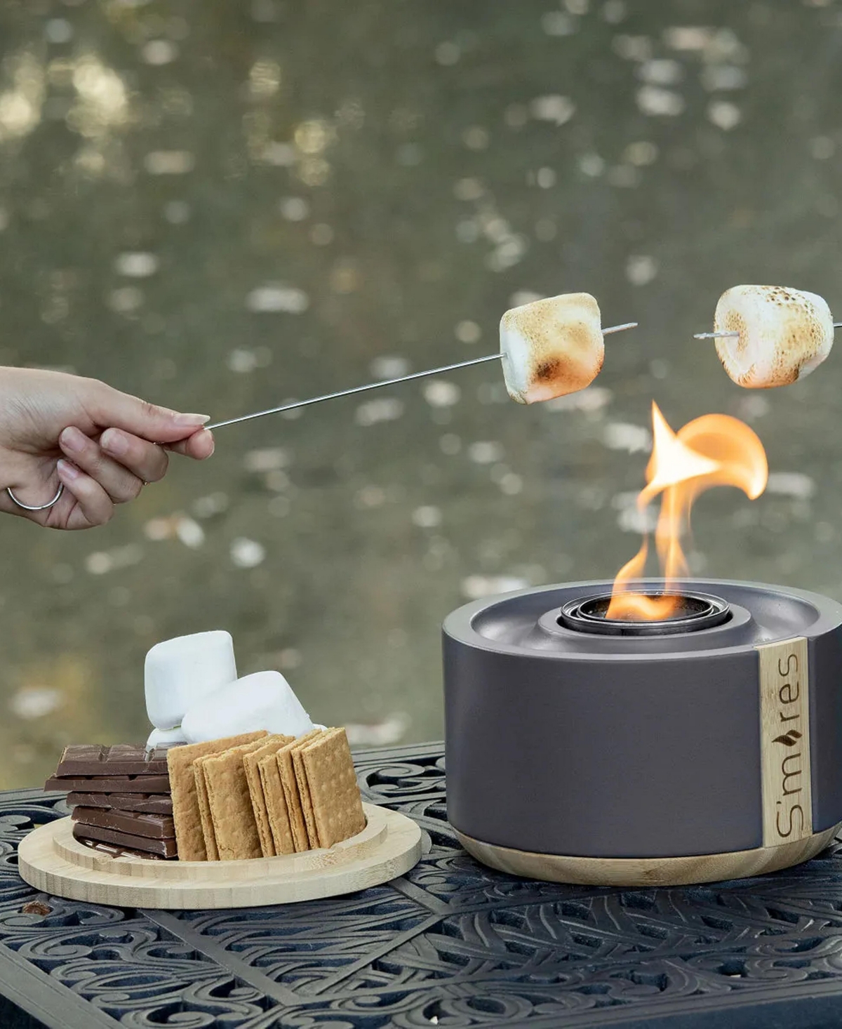 Uncommon Goods S'mores Anywhere Concrete Tabletop Fire Roaster