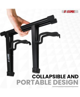 Double Guitar Stand Floor Adjustable A Frame Folding Acoustic Electric Guitars Holder Stands GSS 2N1 BLK