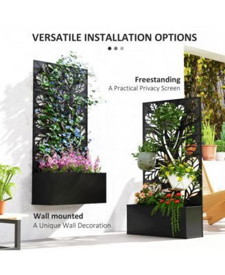 Garden Box with Privacy Panel, Outdoor Planter Box for Garden