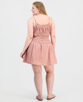 Pink Smocked Plus Size Mini Dresses | Macy's
