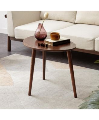 Pebble Shaped Solid Oak Wood Center Table with Natural Wood Top(only one table)