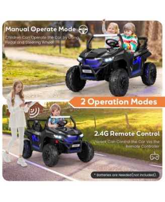 12V 2-Seater Kids Ride on UTV with Slow Start Function Music-Black