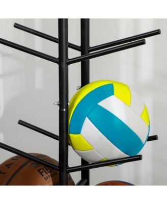 Ball Storage Rack, Basketball Holder, 12-Ball Organizer
