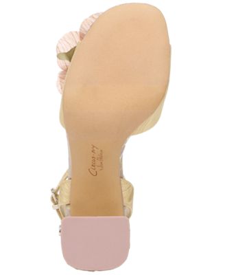 Women's Aria Flower Two-Piece Block Heel Dress Sandals