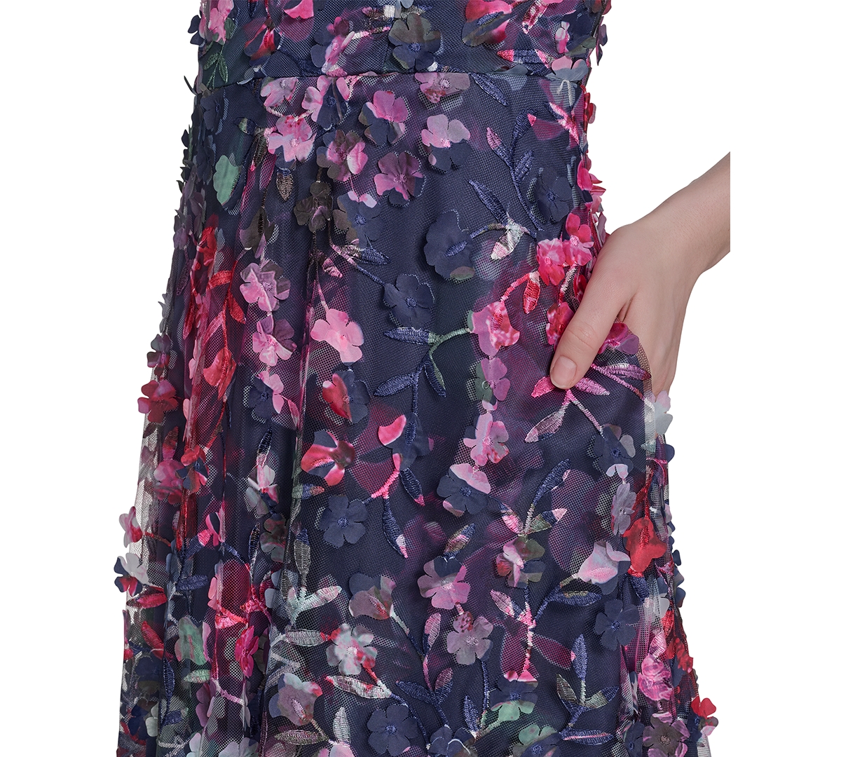 Eliza J Women's Sleeveless V-Neck Illusion Gown