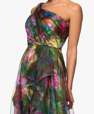 Women's Printed One-Shoulder Long Dress