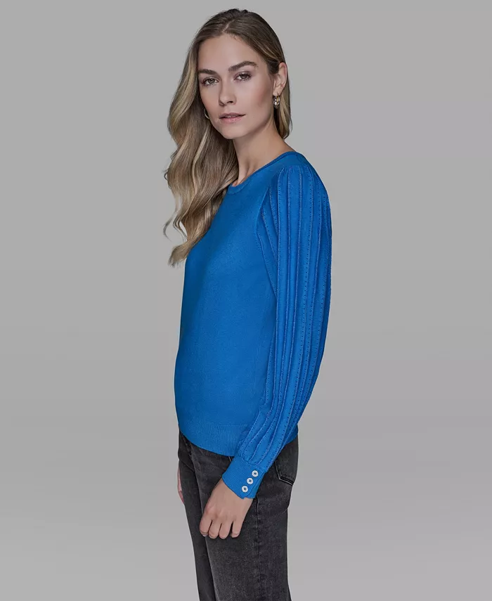 Petite Crewneck Long-Sleeve Sweater - thumbnail 3