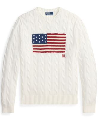 Men's  Cable-Knit Flag Sweater