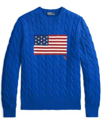 Men's  Cable-Knit Flag Sweater