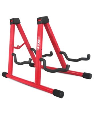 Double Guitar Stand Floor Adjustable A Frame Folding Acoustic Electric Guitars Holder Stands GSS 2N1 RED
