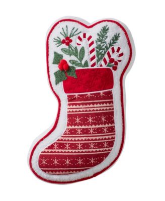 Stocking Shaped Holiday Decorative Pillow, 8" x 16"