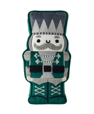 Nutcracker Shaped Holiday Decorative Pillow, 7" x 14"