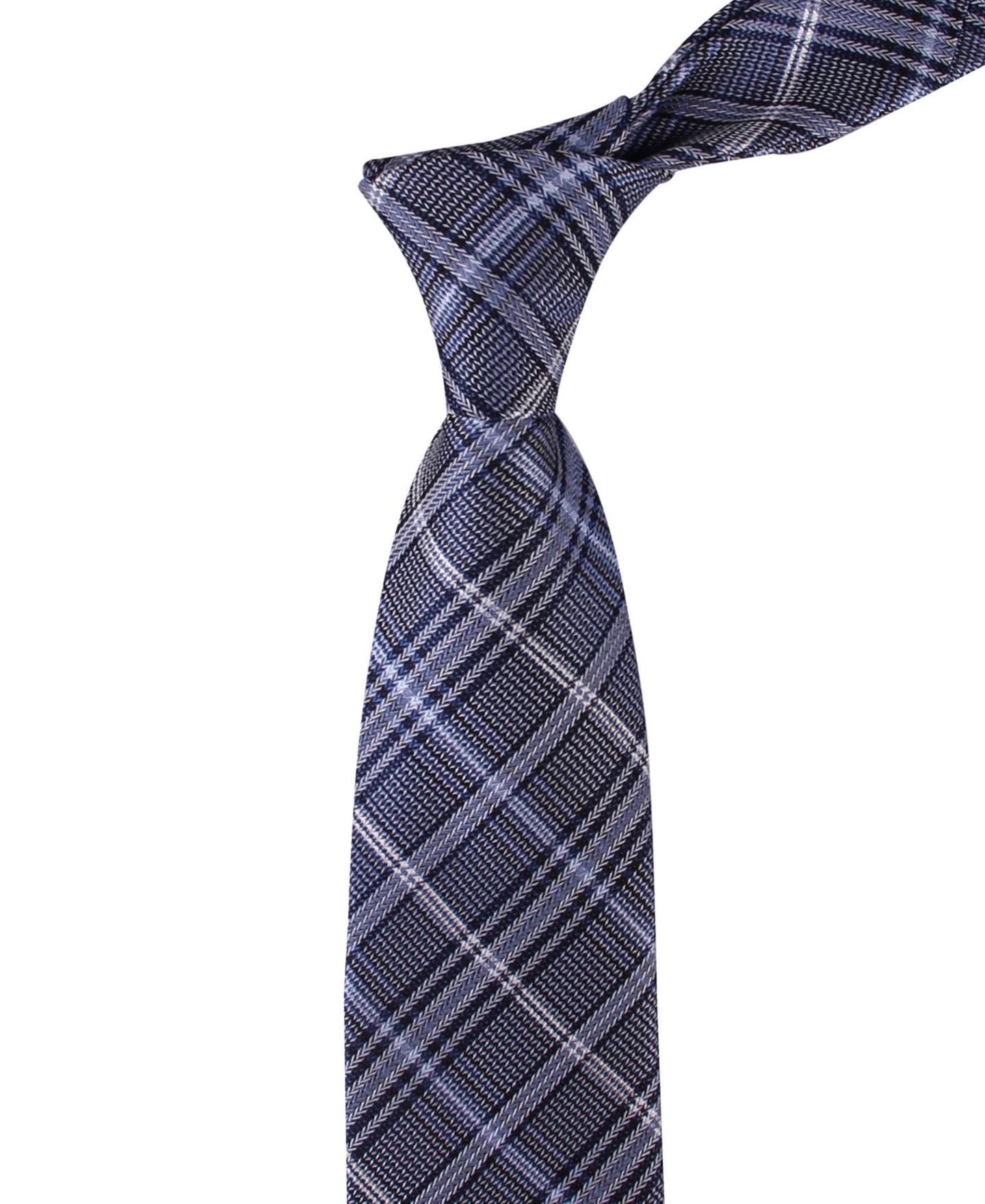 Мужской галстук Tommy Hilfiger Jeffrey Plaid Tie, цвет: Тёмно-синий — фото 4