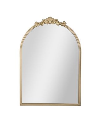 Monte Arched Wall Mirror with Baroque Style Detail, and Aluminum Backed Glass for Clarity for Entryways, Bathrooms & More