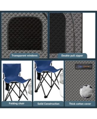 Portable Full-Size Steam Sauna Tent with 4L 1500W Steam Generator & Chair