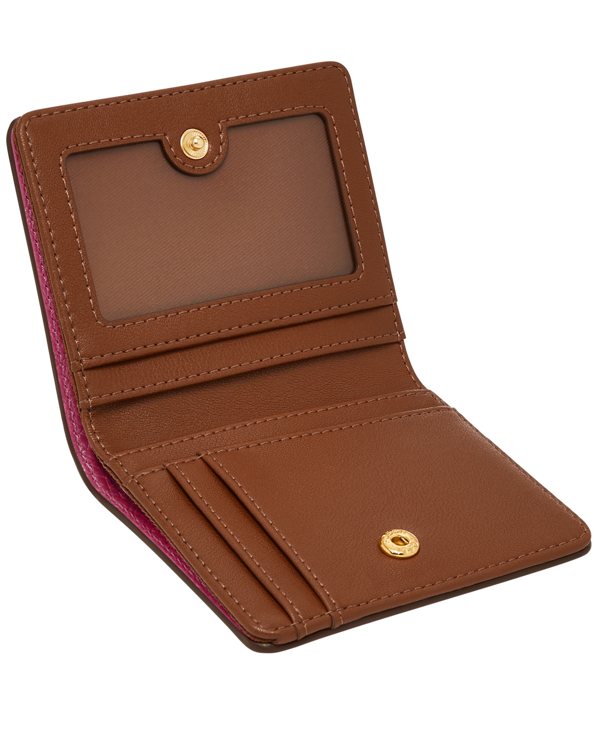 Fossil Logan Leather Small Bifold Wallet In Pink