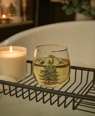 Christmas Tree Stemless Wine Glasses, Set of 4