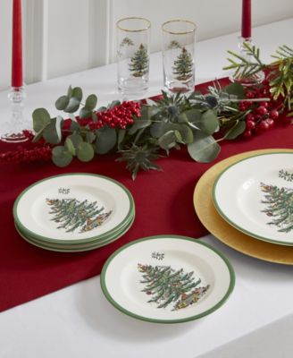 Christmas Tree Salad Plates, Set of 4