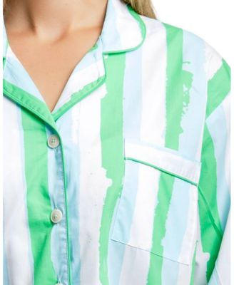 Women's Organic Cotton Poplin Button Down Long Sleeve Pajama Set