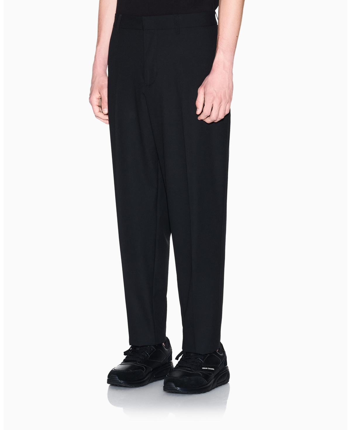 A|X Armani Exchange Men's Night Lab Stretch Wool Blend Tapered Pants