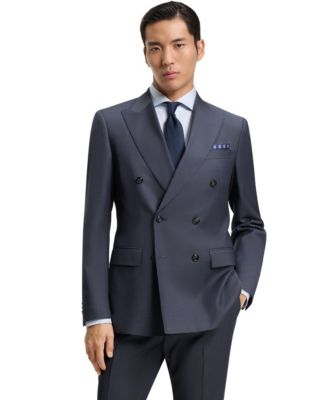 Men's Two-Piece Slim-Fit Patterned Virgin Wool Suit