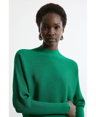 Women's Drape Knit Bat Wing Pencil Midi Dress