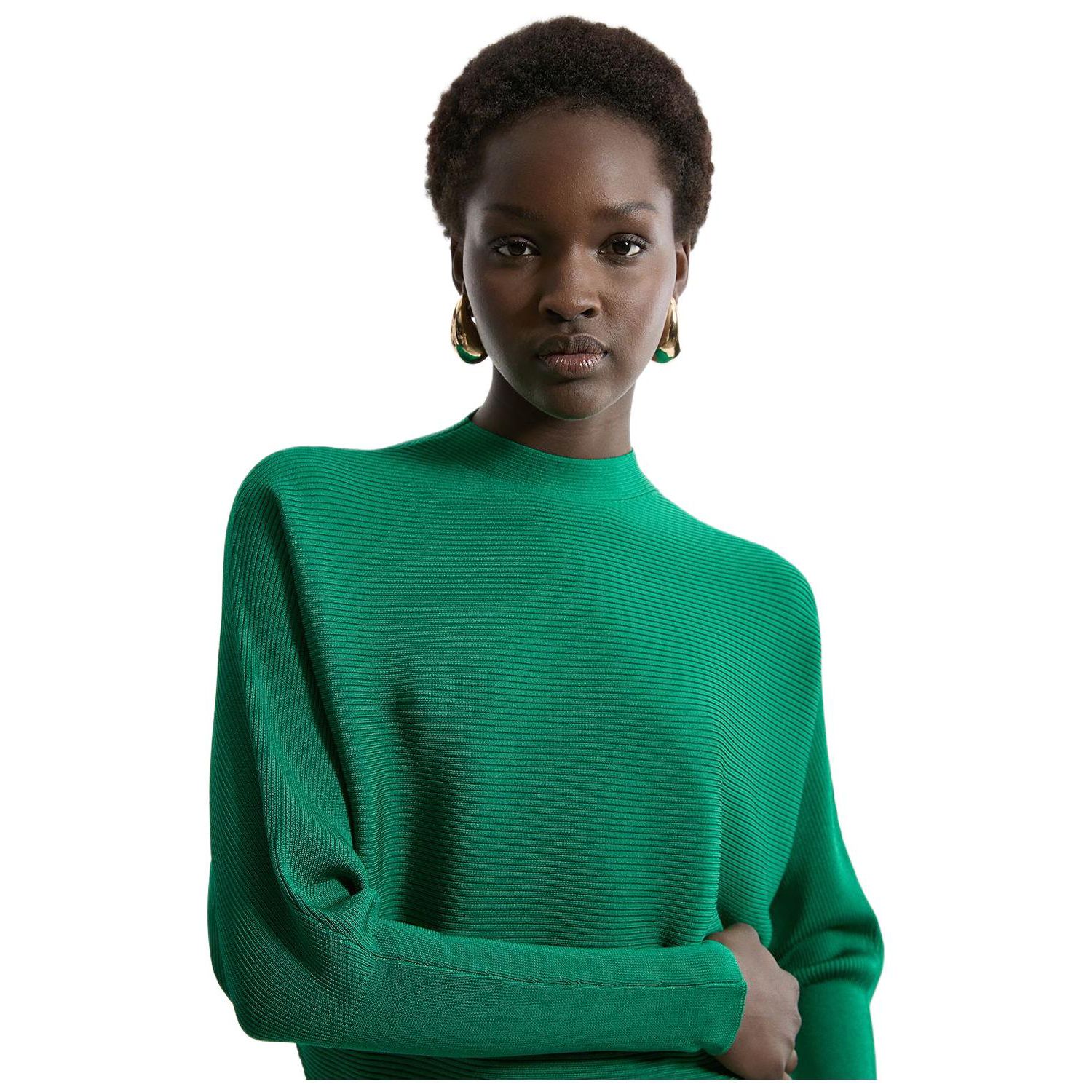 Women's Drape Knit Bat Wing Pencil Midi Dress
