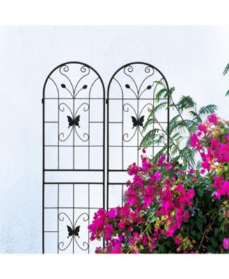 2 Pack Metal Garden Trellis 71" Rustproof Black