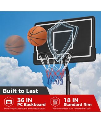 Portable Outdoor Basketball Hoop 6.9-8.5 FT Adjustable with Fillable Base Shatterproof PC Backboard