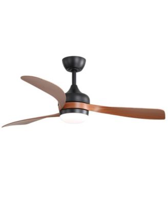 52-inch Modern Black Ceiling Fan with Led Light and Remote Control Dc Motor