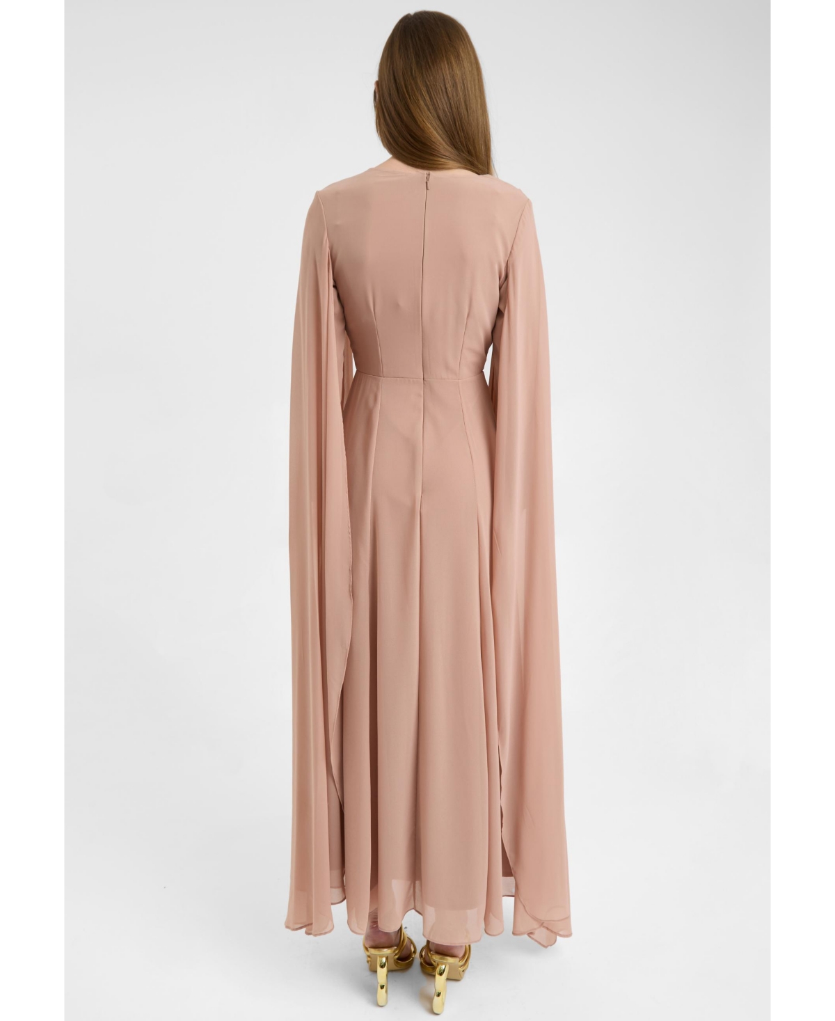 Maryisa Women's Modest Chiffon Dress Maxi With Wrap Style Top