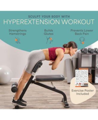 Roman Chair Hyperextension Bench – Adjustable, Foldable Glute & Lower Back Machine