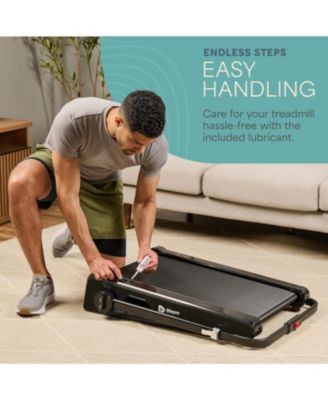 Smallest Portable Mini Walking Pad with Adjustable Handlebar - Max Speed 3 MPH, Home & Office 30 inch Mini Walking Treadmill, Under Desk Small Work Desk Compact Treadmill, 220 Lbs Max Weight