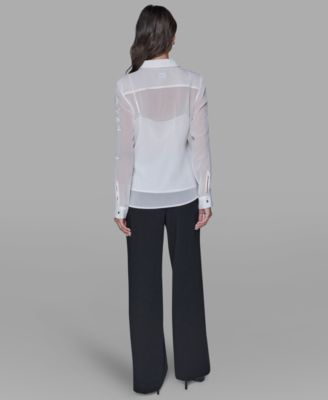 Petite Flower Button Down Shirt