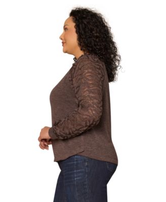 Plus Size Mandarin Collar Top