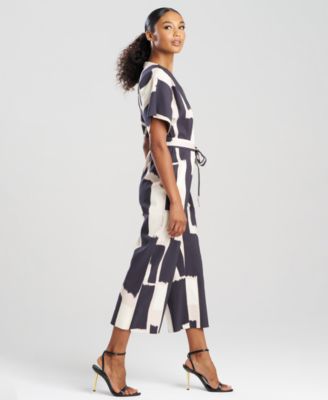 Women's Printed V-Neck Jumpsuit