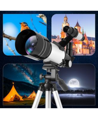 Telescope 70mm Aperture 300mm AZ Mount Telescope with Stand and Phone Adapter for Kids, Adults and Beginners