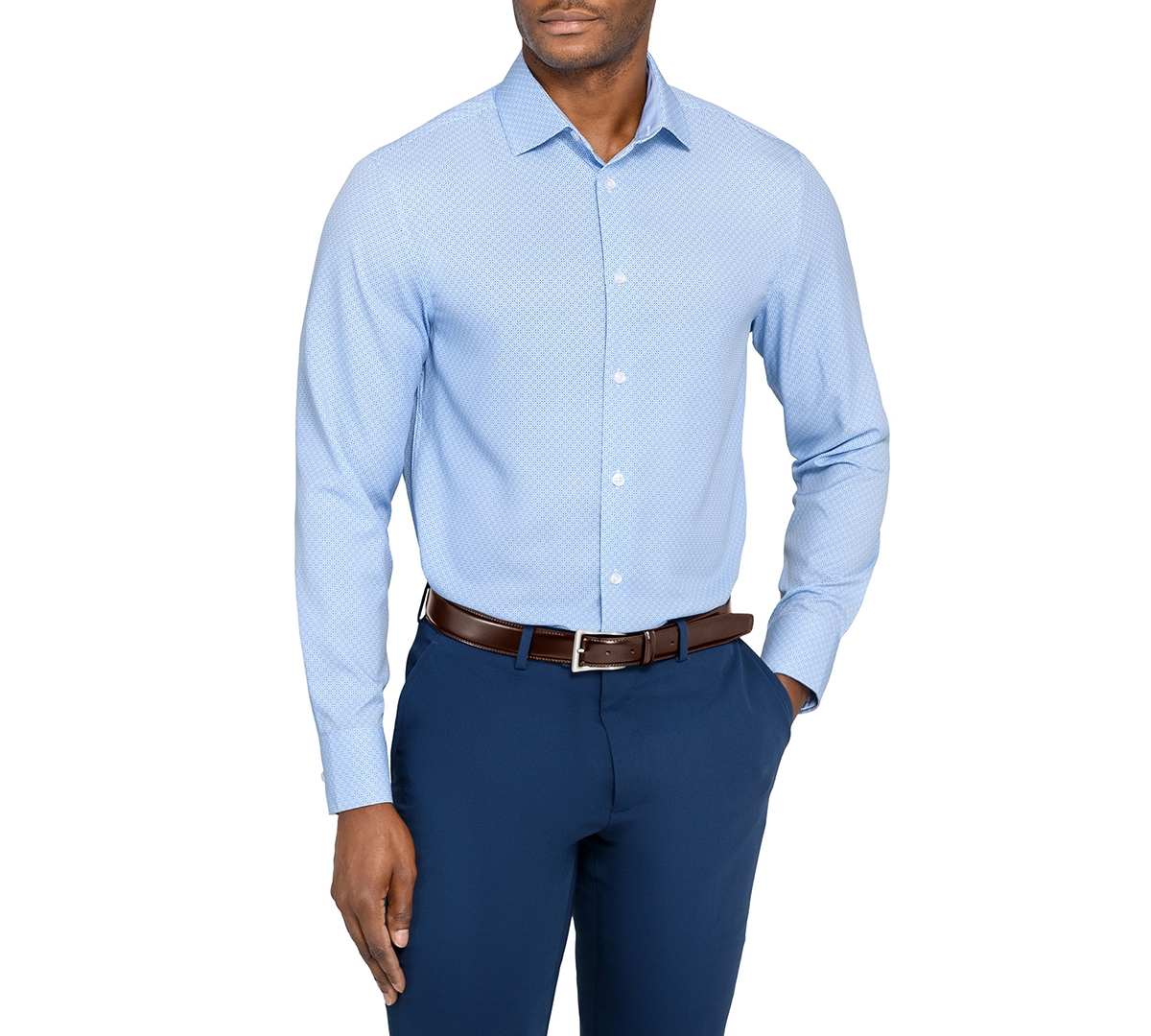 Construct Men's Plaid Long-sleeve Dress Shirt In Blue