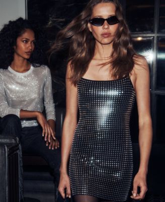 Michael Kors Women's Sleeveless Studs Cami Mini Dress