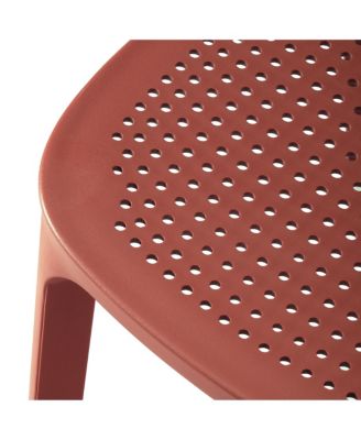 3-Piece Round Metal Bistro Dining Table Set And Stackable Resin Patio Dining Side Chairs